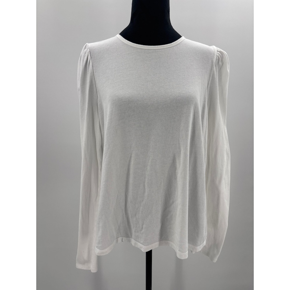 Old Navy LS Easy Puff T Calla Lily White Cotton Puff Sleeve Shirt Large Tall‎